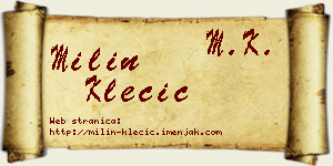 Milin Klecić vizit kartica